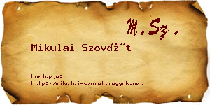 Mikulai Szovát névjegykártya